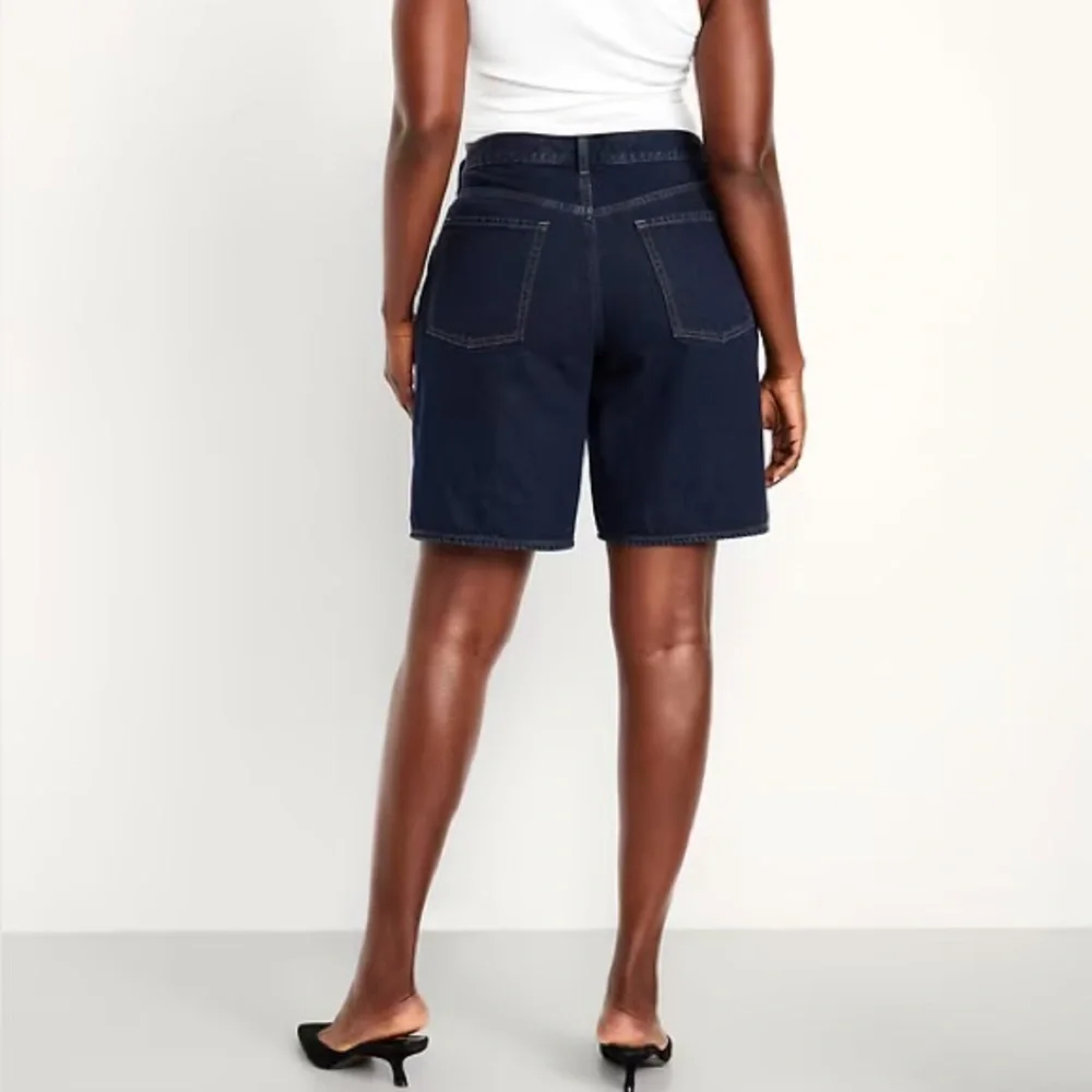 OLD NAVY Mid-Rise Baggy Jean Bermuda Shorts 9-inch inseam Size 12 NEW - Picture 12 of 15
